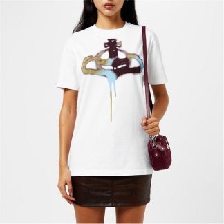 VIVIENNE WESTWOOD Multi-Coloured Orb T Shirt Women White  for sale