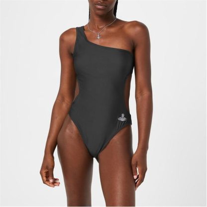 VIVIENNE WESTWOOD One Shoulder Swimsuit Women Black N401  for sale