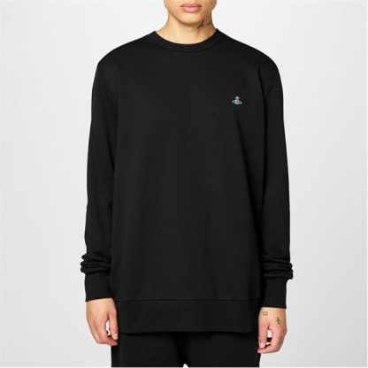 VIVIENNE WESTWOOD Orb Crew Neck Sweatshirt Men Crew Sweaters Black for sale