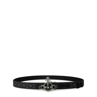 VIVIENNE WESTWOOD Orb Line Reversible Belt Unisex Grey/Black  for sale