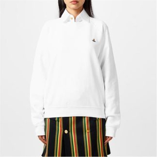 VIVIENNE WESTWOOD Orb Logo Sweatshirt Women Crew Sweaters White for sale