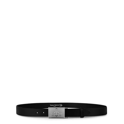 VIVIENNE WESTWOOD Orb Square Belt Unisex Belts Black/Silver for sale