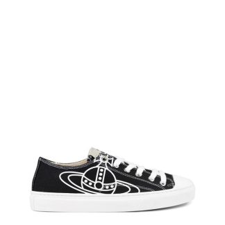 VIVIENNE WESTWOOD Plimsoll Canvas Trainers Women Canvas Low Black N401 for sale