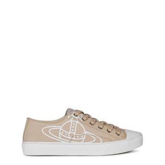 VIVIENNE WESTWOOD Plimsoll Canvas Trainers Women Canvas Low Sand C403 for sale