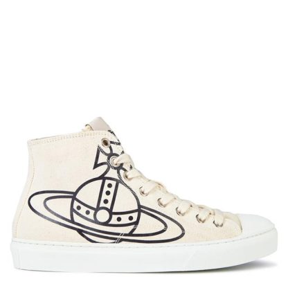 VIVIENNE WESTWOOD Plimsoll High Top Trainers Women Canvas High Grezzo B402 for sale