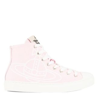 VIVIENNE WESTWOOD Plimsoll High Top Trainers Women Canvas High Pink G402 for sale