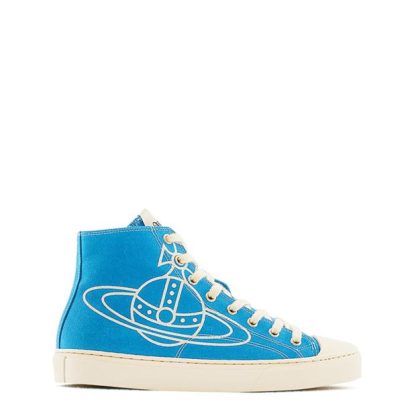 VIVIENNE WESTWOOD Plimsoll High Top Trainers Women Canvas High Turquoise for sale