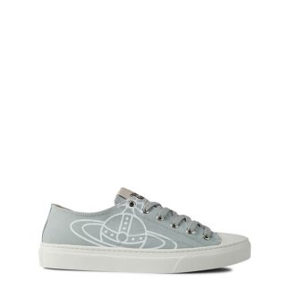 VIVIENNE WESTWOOD Plimsoll Low Canvas 2.0 Trainers Men Canvas Low Pearl Grey for sale