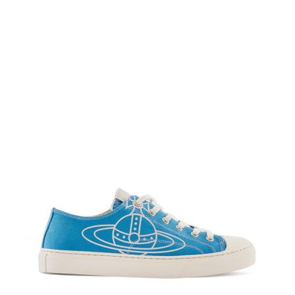 VIVIENNE WESTWOOD Plimsoll Low Canvas 2.0 Trainers Men Canvas Low Turquoise for sale