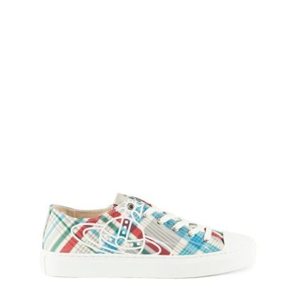 VIVIENNE WESTWOOD Plimsoll Low Top Trainers Women Madras Check  for sale