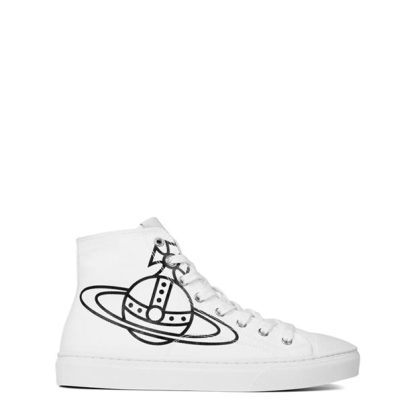 VIVIENNE WESTWOOD Plimsoll Sneakers Men Canvas High Optic White for sale