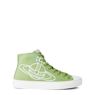 VIVIENNE WESTWOOD Plimsoll Sneakers Men Canvas High Pistacchio for sale