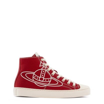 VIVIENNE WESTWOOD Plimsoll Sneakers Men Canvas High Red for sale