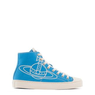 VIVIENNE WESTWOOD Plimsoll Sneakers Men Canvas High Turquoise for sale