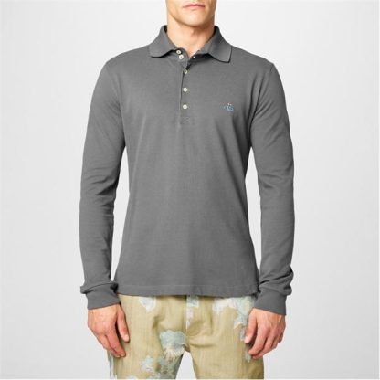 VIVIENNE WESTWOOD Polo Shirt Men Long Sleeve Polos Grey for sale