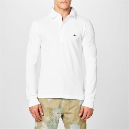 VIVIENNE WESTWOOD Polo Shirt Men Long Sleeve Polos White for sale