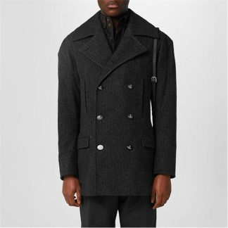 VIVIENNE WESTWOOD Stripped Peacoat Men Black  for sale