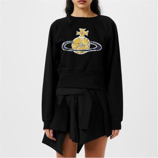 VIVIENNE WESTWOOD Time Machine Raglan Sweatshirt Women Crew Sweaters Black for sale