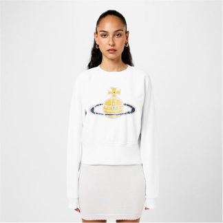 VIVIENNE WESTWOOD Time Machine Raglan Sweatshirt Women Crew Sweaters White for sale