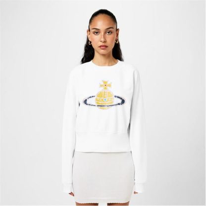 VIVIENNE WESTWOOD Time Machine Raglan Sweatshirt Women Crew Sweaters White for sale