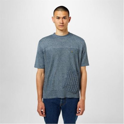 VIVIENNE WESTWOOD Viv Mark T-Shirt Sn42 Men Blue Tweed  for sale