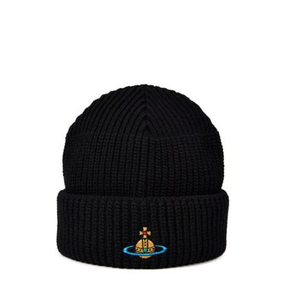 VIVIENNE WESTWOOD Viv Orb Beanie Sn51 Unisex Black  for sale