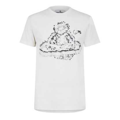 VIVIENNE WESTWOOD Viv Pin Orb T-Shirt Sn44 Men Regular Fit T-Shirts White for sale