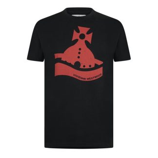 VIVIENNE WESTWOOD Viv Sunken Orb Tee Sn44 Men Regular Fit T-Shirts Black for sale