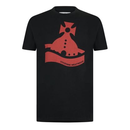 VIVIENNE WESTWOOD Viv Sunken Orb Tee Sn44 Men Regular Fit T-Shirts Black for sale