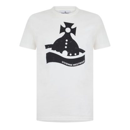 VIVIENNE WESTWOOD Viv Sunken Orb Tee Sn44 Men Regular Fit T-Shirts White for sale