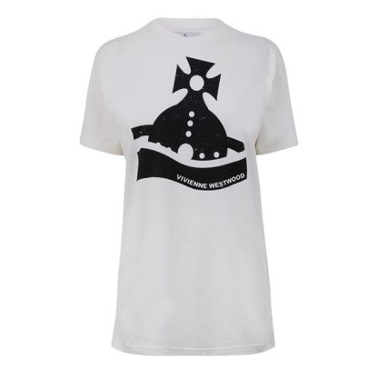 VIVIENNE WESTWOOD Viv Sunken Tee Ld44 Women Regular Fit T-Shirts White for sale