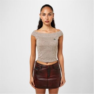 VIVIENNE WESTWOOD Viv Valentina Top Ld42 Women Beige Tweed  for sale