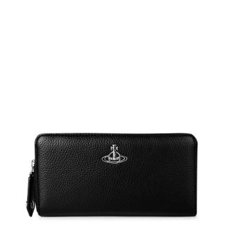 VIVIENNE WESTWOOD Zip Around Logo Wallet Women Purses Black N403 for sale