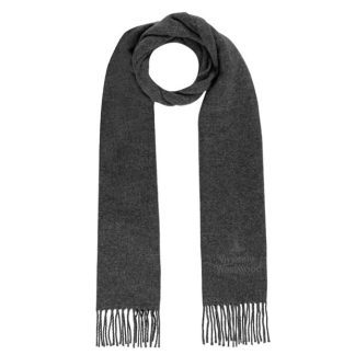 Vivienne Westwood Embroidered Logo Scarf Unisex Scarves Grey for sale